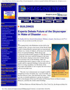 Experts Debate Future of the Skyscraper in Wake of Disaster (Reprinted from Engineering News-Record, copyright The McGraw-Hill Companies Inc., All rights reserved.)