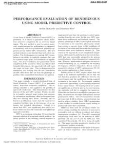 AIAA[removed]AIAA Guidance, Navigation, and Control Conference and Exhibit[removed]August 2003, Austin, Texas  PERFORMANCE EVALUATION OF RENDEZVOUS