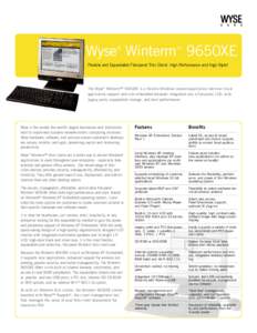 Wyse Winterm 9650XE ® ™  Flexible and Expandable Flat-panel Thin Client. High Performance and High Style!