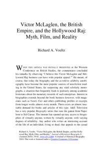 Victor McLaglen, the British Empire, and the Hollywood Raj: Myth, Film, and Reality