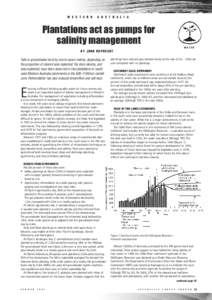 W E S T E R N  A U S T R A L I A Plantations act as pumps for salinity management