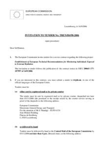 EUROPEAN COMMISSION DIRECTORATE-GENERAL ENERGY AND TRANSPORT Luxembourg, le[removed]INVITATION TO TENDER NO. TREN/H4[removed]