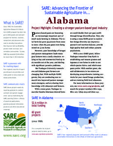 SARE: Advancing the Frontier of Sustainable Agriculture in... Alabama  What is SARE?