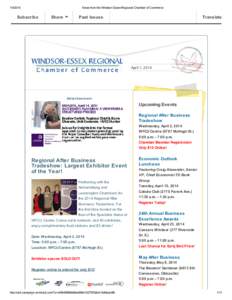 [removed]News from the Windsor-Essex Regional Chamber of Commerce Subscribe