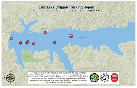 Enid Lake Crappie Tracking Report  For more information about this project, contact Dr. Glenn Parsons at[removed]. [ ¡