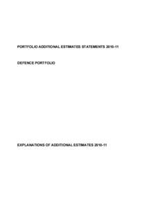Defence Portfolio Additional Estimates Statements[removed]