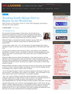 Teaching South African Girls to Report on the World Cup | NYU Livewire