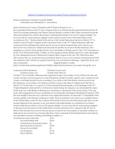 Southern Campaign American Revolution Pension Statements & Rosters Pension Application of Joseph Cavander S35818 Transcribed and annotated by C. Leon Harris State of Kentucky & County of Franklin in the 4 th Judicial Dis