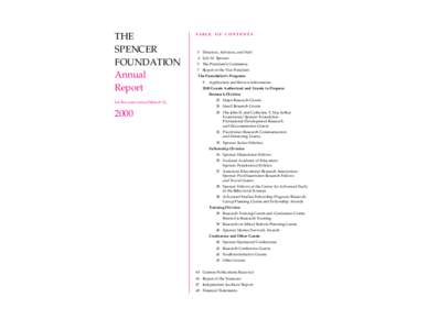 Lyle M. Spencer / Philanthropy in the United States / Culture / Structure / Alfred P. Sloan Foundation / John Templeton Foundation / Grants / Philanthropy / Spencer Foundation