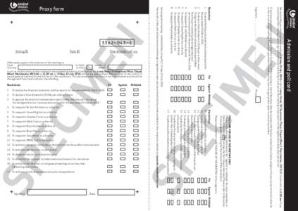 Corporate law / Shareholders / Corporate governance / Democracy / Elections / Proxy voting / Dividend / Proxy / Board of directors / Common stock / Annual general meeting