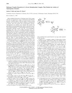 2760  Inorg. Chem. 1999, 38, Hydrogen Transfer Reactivity of a Ferric Bi-imidazoline Complex That Models the Activity of Lipoxygenase Enzymes