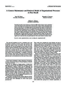 Psychological Review 2009, Vol. 116, No. 1, 129 –156 © 2009 American Psychological Association 0033-295X/09/$12.00 DOI: [removed]a0014420