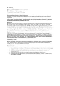 51 - Business Solvency and affordability in insurance provision Pérez Blanco Fondazione Eni Enrico Mattei, VENICE, Italy  Solvency and affordability in insurance provision