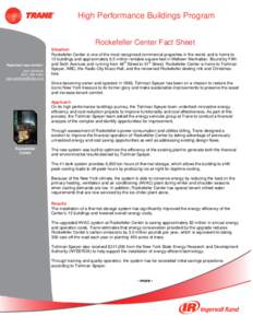 High Performance Buildings Program Rockefeller Center Fact Sheet Reporters may contact: Joan Schimml[removed]removed]