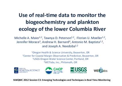 Planktology / Biological oceanography / Chemical oceanography / Colored dissolved organic matter / Environmental chemistry / Plankton / Willamette River / Beaver / Columbia River / Water / Aquatic ecology / Chemistry