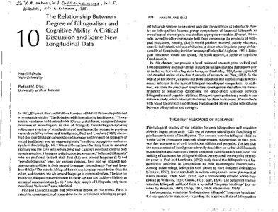 Language acquisition / Applied linguistics / Multilingualism / Linguistic rights / Cognitive advantages to bilingualism / Bilingual education / Official bilingualism in Canada / Metalinguistics / Ellen Bialystok / Linguistics / Bilingualism / Sociolinguistics