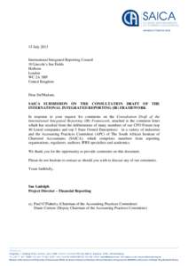 Integrated reporting / Sustainability / Business ethics / Social responsibility / Global Reporting Initiative / Materiality / Finance / South African Institute of Chartered Accountants / Audit / Auditing / Business / Corporate governance