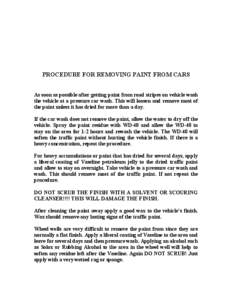 Microsoft Word - PROCEDURE FOR REMOVING PAINT FROM CARS.doc