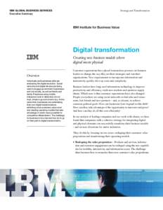 IBM GLobal business services Executive Summary Strategy and Transformation  IBM Institute for Business Value