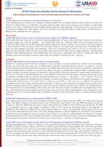 www.saarc-rsu-hped.org  Vol. 04, No. 13, 26 March 2015 ECTAD South Asia Weekly Animal Disease E-Information Regional Support Unit and Emergency Centre for Transboundary Animal Diseases for South Asia, FAO, Nepal