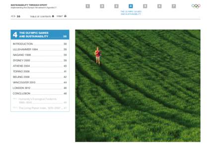 SUSTAINABILITY THROUGH SPORT Implementing the Olympic Movement’s Agenda