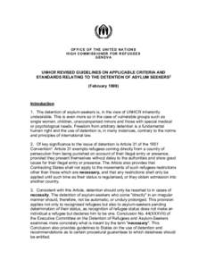 IOMRev.1-FOMRev.1: UNHCR Revised Guidelines on the Detention of Asylum-Seekers - Revision
