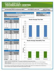 [removed]12949 Alcosta Blvd Pre Rinse Spray Nozzle Test Summary Report Suite 101 San Ramon