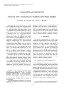 American Economic Review: Papers & Proceedings 2014, 104(5): 50–55 http://dx.doi.org[removed]aer[removed]RECESSIONS AND RECOVERIES  Recovery from Financial Crises: Evidence from 100 Episodes†