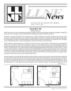 LLNE News Newsletter of the Law Librarians of New England Volume 25 , Number 4, 2006  Feng Shui 102