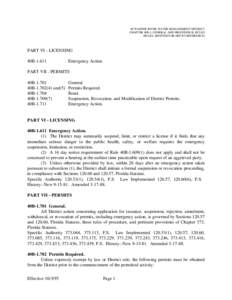 SUWANNEE RIVER WATER MANAGEMENT DISTRICT CHAPTER 40B-1, GENERAL AND PROCEDURAL RULES (RULES ADOPTED FOR DEP BY REFERENCE) PART VI - LICENSING 40B-1.611