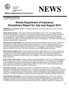 PAT QUINN Governor ANDREW BORON Director  Illinois Department of Insurance