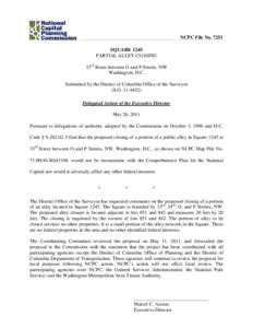 NCPC File No[removed]SQUARE 1245 PARTIAL ALLEY CLOSING 33rd Street between O and P Streets, NW Washington, D.C. Submitted by the District of Columbia Office of the Surveyor