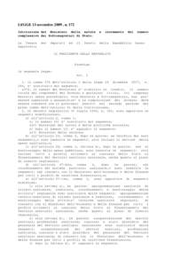 LEGGE 13 novembre 2009 , n. 172 Istituzione del Ministero della salute complessivo dei Sottosegretari di Stato. e