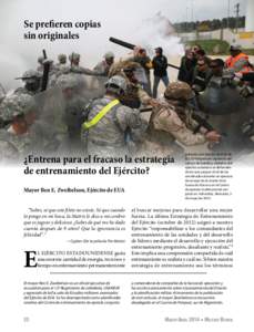 Se prefieren copias sin originales ¿Entrena para el fracaso la estrategia de entrenamiento del Ejército? Mayor Ben E. Zweibelson, Ejército de EUA