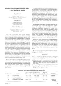 Fission track ages of Marie Byrd Land volcanic rocks DIANE SEWARD Institute of Nuclear Sciences