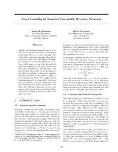 Exact Learning of Bounded Tree-width Bayesian Networks  Janne H. Korhonen University of Helsinki Dept. of Computer Science and HIIT Helsinki, Finland