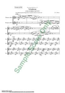 Score in Bb  For Louis Andriessen at 75 Telephone written in Liguria April 2014