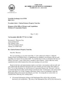 No-Action Letter: Clarion Partners Property Trust Inc.