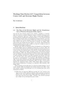 Working Class Parties 2.0? Competition between Centre Left and Extreme Right Parties Kai Arzheimer