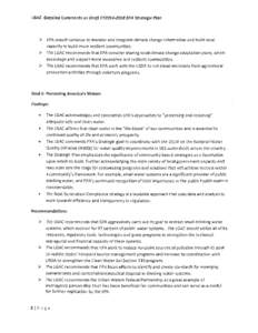 LGAC -Detailed Comments on Draft FY2014-2018 EPA Strategic Plan  )> EPA should continue to monitor and integrate climate change information and build local capacity to build more resilient communities.