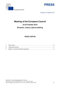 PRESS European Council Brussels, 10 October 2014 Meeting of the European Council[removed]October 2014