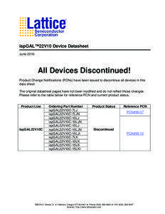 ispGAL™22V10 Device Datasheet June 2010