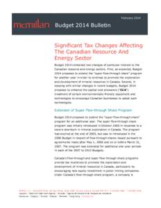 Microsoft Word - Significant Tax Changes Affecting The Canadian Resource And Energy Sector.doc