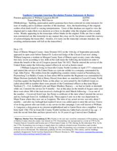 Southern Campaign American Revolution Pension Statements & Rosters Pension application of William Langston R6149 fn45NC Transcribed by Will Graves[removed]Methodology: Spelling, punctuation and/or grammar have been corre