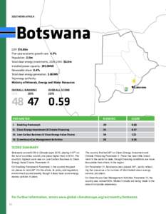 SOUTHERN AFRICA  Botswana GDP: $15.8bn Five-year economic growth rate: 4.3% Population: 2.0m