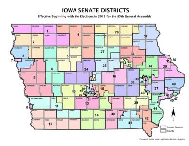 IOWA SENATE DISTRICTS  Effective Beginning with the Elections in 2012 for the 85th General Assembly LYON  SIOUX