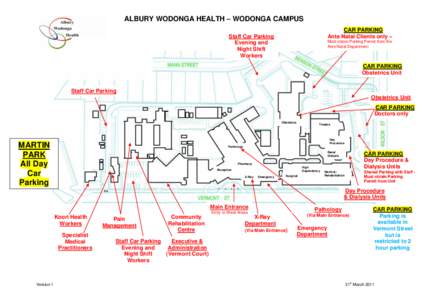 ALBURY WODONGA HEALTH – WODONGA CAMPUS CAR PARKING Ante Natal Clients only – Staff Car Parking Evening and