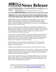 Household Hazardous Waste / Geography of Arizona / Electronic waste / Recycling / Mohave County /  Arizona / Geography of the United States / Arizona / Hazardous waste / Lower Colorado River Valley / Bullhead City /  Arizona