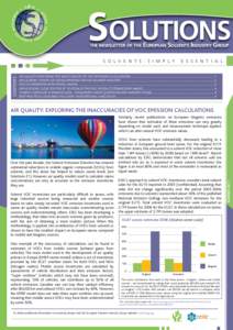 SOLUTIONS the newsletter of the European Solvents Industry Group  CONTENTS