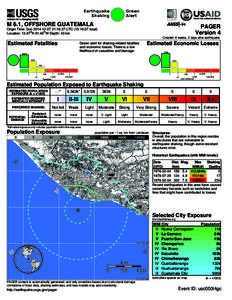 Green Alert Earthquake Shaking M 6.1, OFFSHORE GUATEMALA